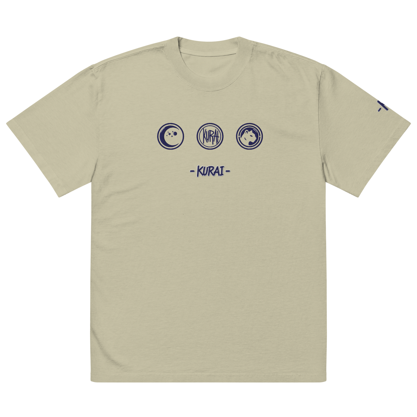KURAI EMBROIDERED "KHAKI" FADED TEE