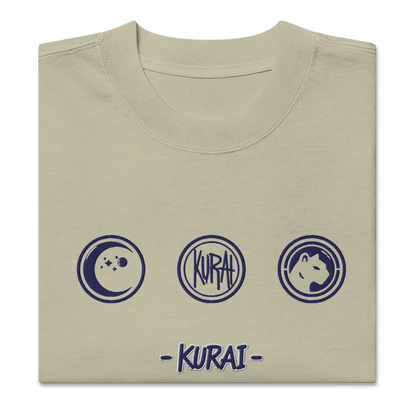 KURAI EMBROIDERED "KHAKI" FADED TEE