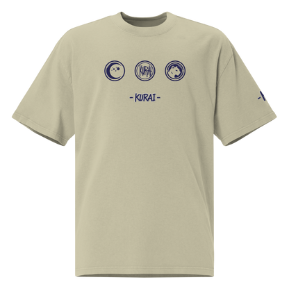 KURAI EMBROIDERED "KHAKI" FADED TEE
